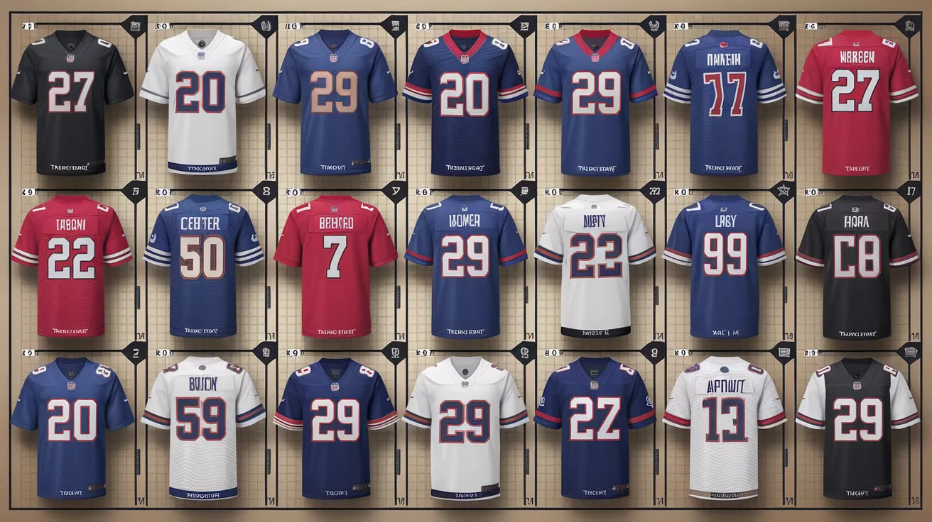 NFL jersey size chart