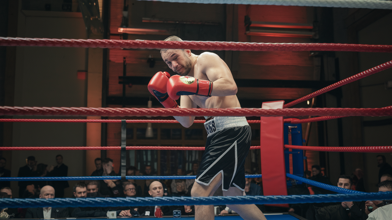 a man in boxing gloves in a boxing ring